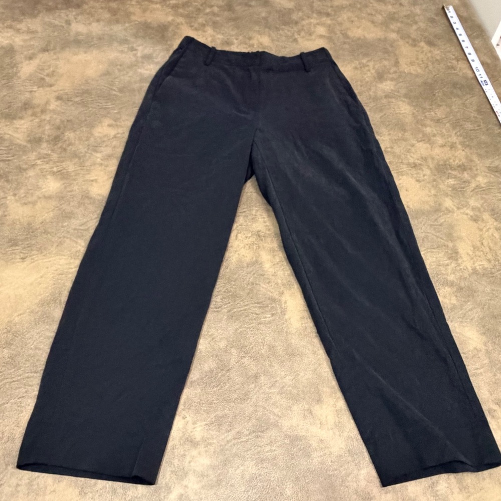 Banana Republic Slim Taper Elastic Waist Pants Womens XS P Black Lyocell Cotton